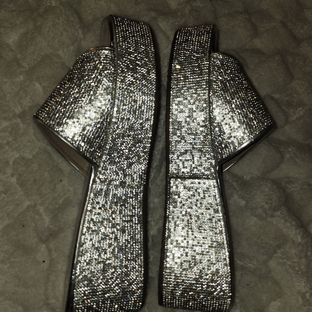Silver Glitter Platform Heels